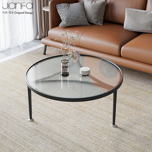玻璃茶几圆形钢化透明