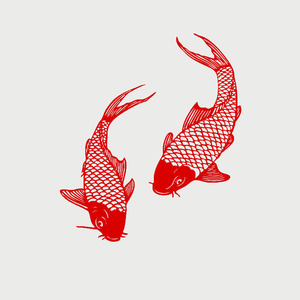 传统纸质成品窗花剪纸鱼 年年有鱼窗户玻璃墙镂空贴纸装饰画作品