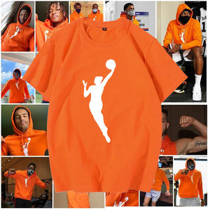 詹姆斯同款纪念科比T恤短袖橘色橙色GIGI威少套头男WNBA衣服复赛