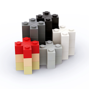 LEGO乐高 87620 2x2 多面城墙砖 米浅灰 白深灰 拼搭 零件特卖TM