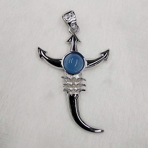 宝莲灯前传原创s925纯银款二郎神天眼杨戬焦恩俊蓝玛瑙眼吊坠