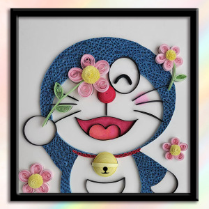 哆啦a梦衍纸手工diy材料包12星座套装加厚线稿图有框初学者小学生