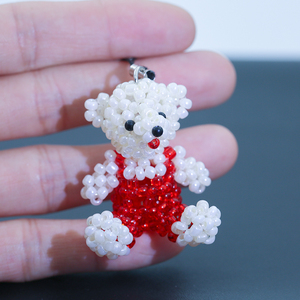 手工饰品成人串珠动物吊饰diy珠子编织米珠小熊挂件成品钥匙挂饰