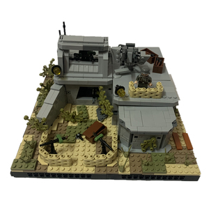 闽南雁淘宝兼容乐高积木二战打仗废墟战壕碉堡士兵美军阵地武装军事