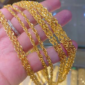 002人付款天猫999足金延长链肖邦o字项链加长链黄金绞丝链可调节波纹