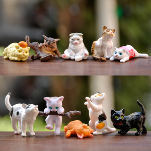 治愈系猫咪家族玩偶摆件可爱萌物各种形态小猫桌面蛋糕装饰品盲盒