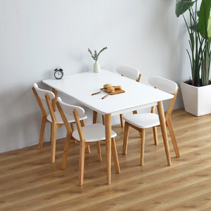 实木日式餐桌北欧风格白色网红桌子餐桌椅实木现代简约小户型饭桌