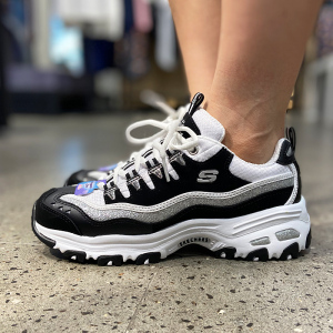 现货skechers/斯凯奇正品女鞋二代黑白色经典款老爹鞋熊猫鞋11914