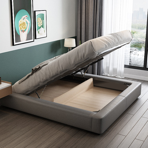 无床头床地台床内嵌式榻榻米落地床头箱体床包边现代极简无靠背床