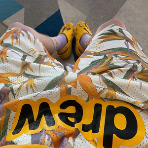 drew house笑脸美式潮牌高街运动休闲宽松夏季男士沙滩网眼短裤