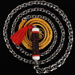 新款不锈钢螺母健身鞭麒麟鞭链子稍大全锰钢防身武术广场甩响鞭