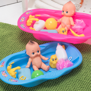 浴盆儿童玩具 女孩洗澡宝宝澡盆娃娃投篮婴儿海洋球戏水组合套装