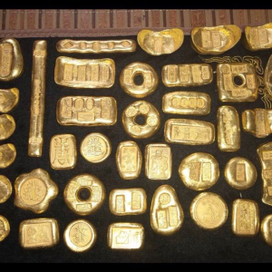 金锭金元宝一斤/随机发送不重样仿古鎏金元宝农村回流老货古钱币