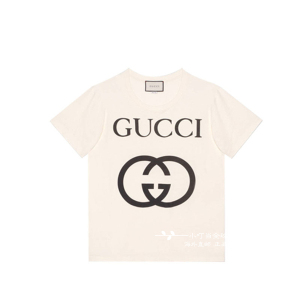 香港直邮gucci古驰短袖22新款双g字母大logo纯棉男女t恤正品代购