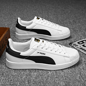 彪马男鞋夏季透气青少年帆布板鞋学生休闲运动贝壳头小白鞋女