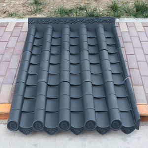仿古屋檐瓦加厚屋面瓦防水抗晒大波瓦屋顶建筑大瓦距一体树脂瓦