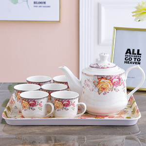 茶壶杯子套装陶瓷客厅水杯托盘水具欧式耐热茶壶茶杯冷凉水壶套装