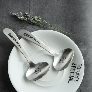304不锈钢勺子家用韩式创意儿童餐勺饭勺宝宝喂养勺2支装