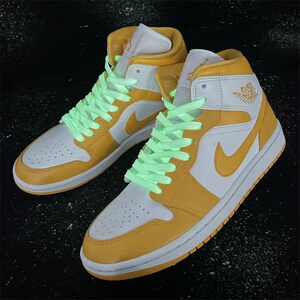 适配air jordan1mid复古篮球鞋女款白黄银河星空aj1鞋带