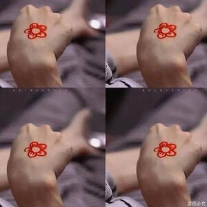 送你一朵小红花纹身贴易烊千玺同款男女防水持久手腕手指贴