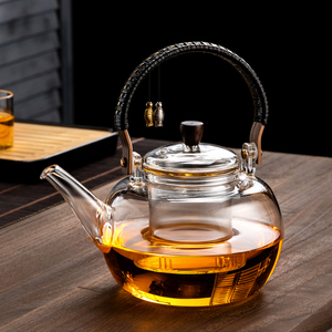 煮茶壶耐热玻璃蒸茶器电陶炉专用加厚围炉泡茶器家办公炭火加热壶