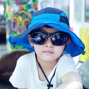 亲子款中大童防紫外线防晒速干帽薄款男童太阳帽沙滩夏天透气防uv