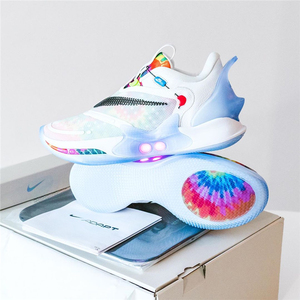 正品耐克nike adapt bb 2.0白色扎染未来充电自动系鞋带篮球鞋男