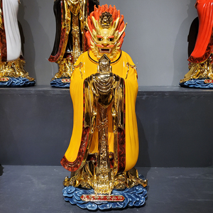 纯铜鎏金五帝龙王神像供奉摆件青龙王黄龙王赤龙王黑龙王白龙王像