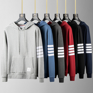 tb fog四道杠条纹纯棉长袖卫衣女套头连帽衫休闲运动外套潮男潮牌