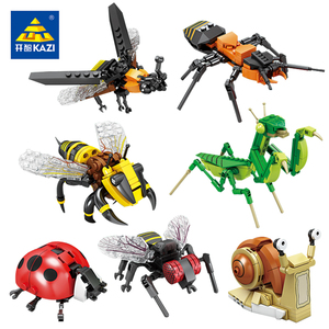 开智积木昆虫模型儿童益智力拼装玩具乐男孩子动物拼图礼物拼插高