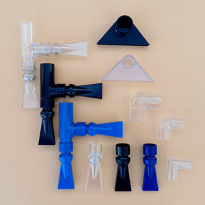 鱼缸鸭嘴出水口配件单双头弯头万向缸底吹增氧亚克力透明黑色蓝色