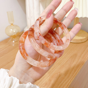 oslow孤品天然红胶花水晶手镯仅10枚复古简约高级气质女礼物