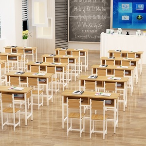 学校课桌椅中小学生双层学习桌成人培训桌椅补习班带抽屉桌子直销