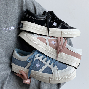 star匡威星星帆布鞋女低帮百搭ins2022夏季ulzzang原宿情侣男板鞋