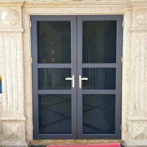 深圳定制 平开纱网门铝合金平开门入户防盗不锈刚网 子母纱门通风