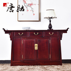 唐结老挝红酸枝明式三联柜橱 客厅四门双开门带翘头红木储物柜子
