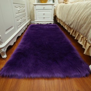 高档现代简约白色长毛绒毛毛地毯客厅卧室地垫茶几床边毯圆形定制