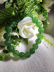 天然绿东陵玉原石手链女款细手串手镯宝石手链东陵石手饰品手珠子