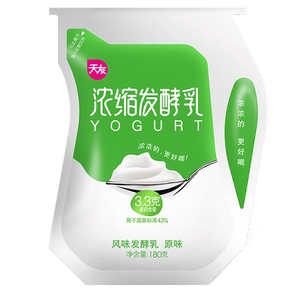 天友酸奶浓缩牛奶原味学生高蛋白营养早餐奶袋装重庆180g*12袋