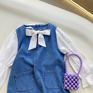 zara女童连衣裙春装新款儿童装裙子小宝宝女孩牛仔裙春秋长裙