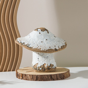 侘寂凤复古做旧家居饰品蘑菇桌面摆件陶瓷民宿客厅创意艺术装饰品