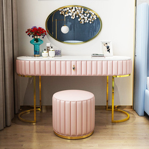 现代简约梳妆台小户型卧室迷你简易超纤皮大理石小女孩化妆桌025