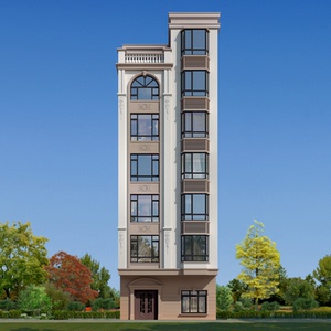 8进深10.5米82平方七层农村自建楼房设计图纸夹心房带电梯