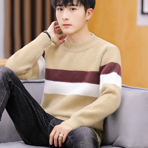 秋冬季保暖毛衣男装青少年初中学生款高中生帅气加厚打底衫上衣服