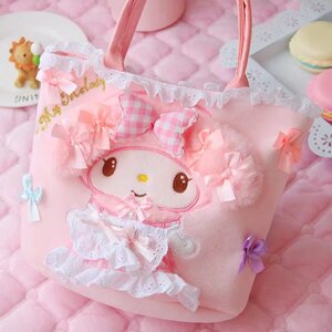 少女心粉嫩可爱卡通美乐蒂手提包小拎包饭盒包便当包女包收纳包袋