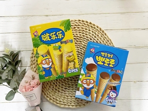 包邮 韩国进口啵乐乐冰淇淋形饼干零食儿童宝露露甜筒饼干53.4g