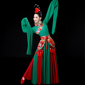 水袖舞服装女飘逸孙科踏青舞蹈服中国风惊鸿古典舞演出服甩袖成人