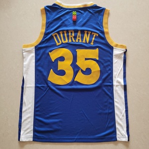 勇士队杜兰特球衣蓝色经典款35号热压版tiwbuilaurdsw透气篮球服