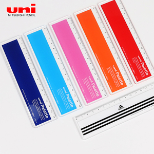 日本UNI三菱彩色直尺DJT15-200 小学生用透明塑料尺直子15CM文具15厘米学生直尺六色齐全