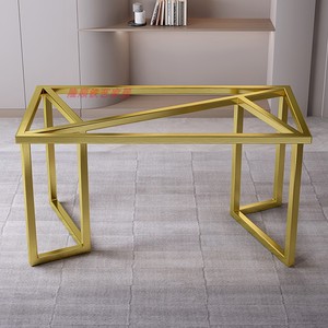 轻奢岩板桌腿不锈钢桌脚大理石大板餐桌架茶几支架金属支撑桌子腿